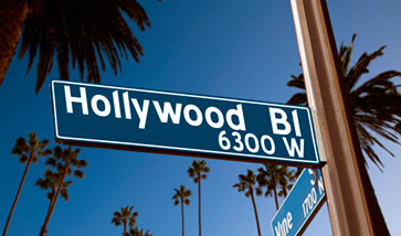 Hollywood boulevard street sign
